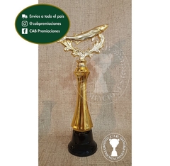 Trofeo Souvenir pesca laurel c/col alta en BN