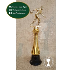 Trofeo Souvenir bowling jugador bochas c/col alta en BN