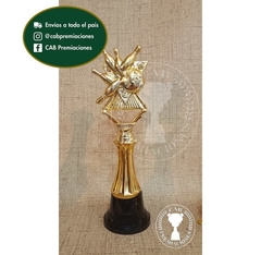 Trofeo Souvenir bowling bolos c/col baja en BN