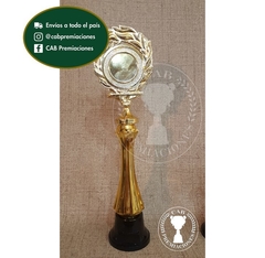 Trofeo Souvenir laurel p/centro c/col alta en BN