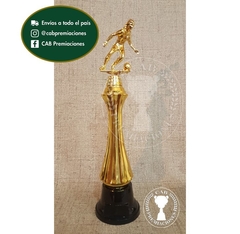 Trofeo Souvenir fútbol femenino pequeño c/col alta en BN