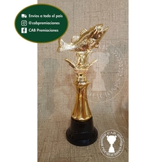 Trofeo Souvenir pesca dorado c/col baja en BN