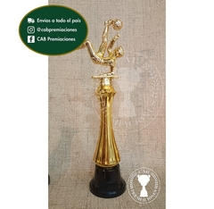 Trofeo Souvenir fútbol goleador c/col alta en BN