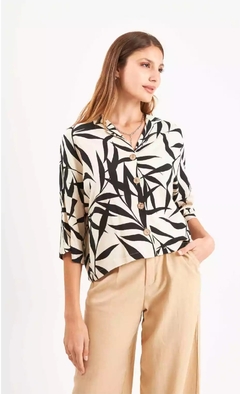 Camisa coco lino estampada - comprar online