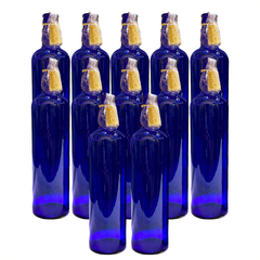 Imagen de Botella de vidrio Azul Lisa Para Decorar