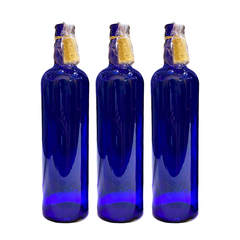 Botella de vidrio Azul Lisa Para Decorar en internet