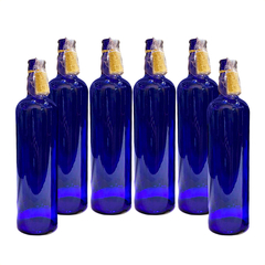 Botella de vidrio Azul Lisa Para Decorar - Comenzando a Despertar