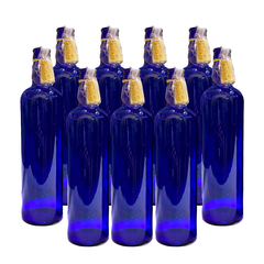 Botella de vidrio Azul Lisa Para Decorar - tienda online