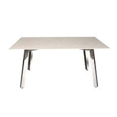 MESA TAP SIMIL MARMOL CON PATA CROMO 1.60 m