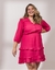 VESTIDO PLUS SIZE CURTO DE CREPE COM BABADOS - comprar online