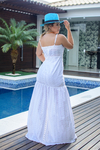 Vestido longo, abertura frontal