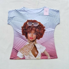 BLUSA KEN E BARBIE NEGRA ESTILOSA FESTA KI FAMILIA - Hadassa Moda Infantil