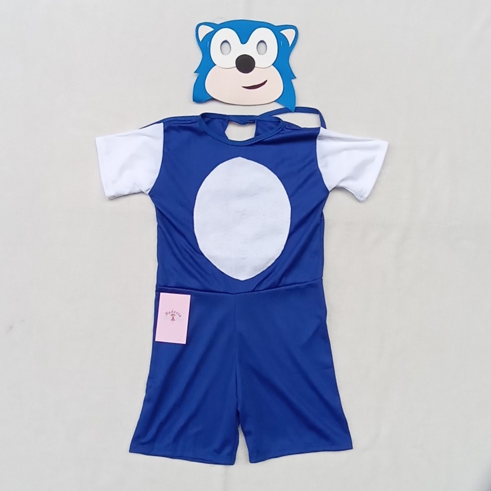 Fantasia Sonic Infantil com Máscara