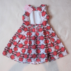 Vestido Floral Vermelho Regata branco com flores vermelhas na internet