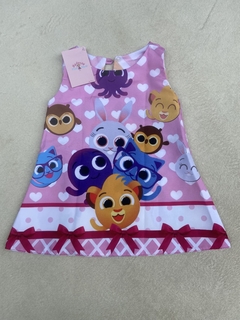 Vestido Bolofofos 2 em 1 Dupla Face bolofofo casual festa infantil