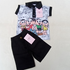 Conjunto Turma da Mônica - Bermuda e Blusa Polo