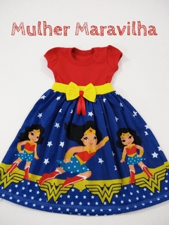 Vestido Mulher Maravilha Malha Casual