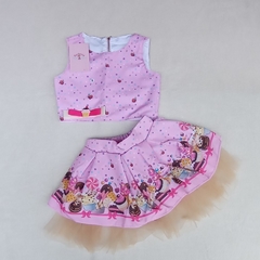 Conjunto Doceria Blusa e Saia Rosa - Cupcake e Doces