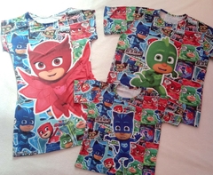 Kit família Pj Masks - Lagartixo, corujita e menino gato. Pai, Mãe e filho