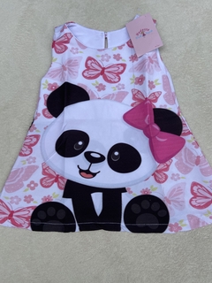 Vestido Panda Rosa Trapezio Festa infantil na internet