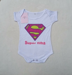 body super filho dia - super filha - dos papai menino mesversario infantil - comprar online