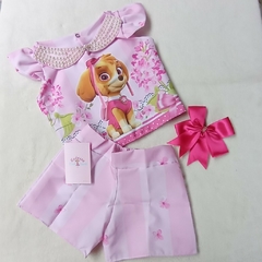 Conjunto Skye Infantil - Patrulha Canina (laço Brinde)