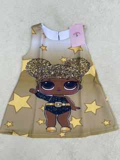 Vestido Lol Queen Bee Estrela Trapezio festa lol infantil