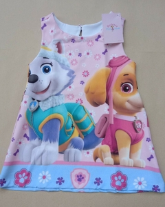 vestido skye e everest patrulha canina infantil trapezio