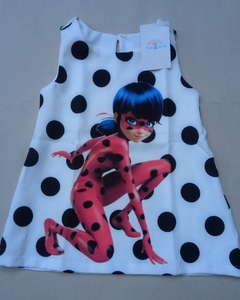 vestido ladybug trapézio infantil festa