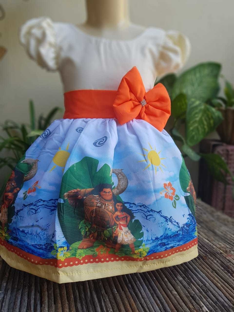 Vestido Moana Adulto E Infantil