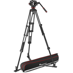 Tripé Manfrotto MVK504XTWINGA - Cabeça de Vídeo Fluida 504X e tripé de perna dupla de alumínio GS c/ Estrela de Piso