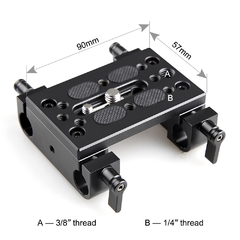 Placa Base de montagem SmallRig 1775 com braçadeira dupla p/ longarina de 15 mm