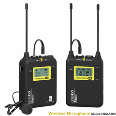 Microfone Lapela Sem Fio LensGo LWM-328C Wireless 99 Canais UHF Broadcast - Filmtech Equipamentos