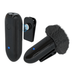 Microfone Lapela Sem Fio LensGo 318C Wireless para Smartphone, Câmeras e Filmadoras (Preto)