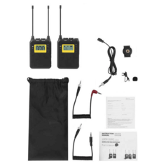 Microfone Lapela Sem Fio LensGo LWM-328C Wireless 99 Canais UHF Broadcast - comprar online