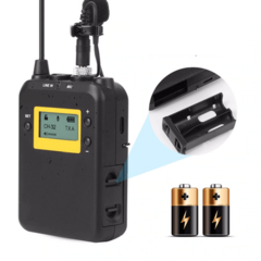 Microfone Lapela Sem Fio LensGo LWM-328C Wireless 99 Canais UHF Broadcast - Filmtech Equipamentos