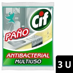 Paño cif mulituso Antibacterial x 3 unidades