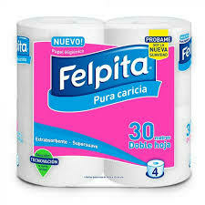 Papel higienico Felpita doble hoja 30mts x 4 unidades