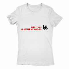 Remera Mujer Manga Corta BETTER WITH NINJAS 01 en internet