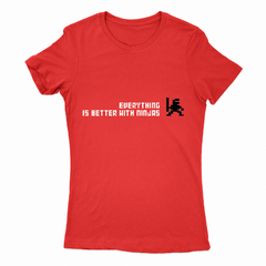 Remera Mujer Manga Corta BETTER WITH NINJAS 01 - Wildshirts