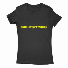 Remera Mujer Manga Corta HACKER AT WORK 01