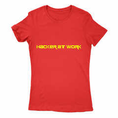 Remera Mujer Manga Corta HACKER AT WORK 01 - Wildshirts