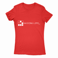 Remera Mujer Manga Corta HACKING LIFE 01 - Wildshirts