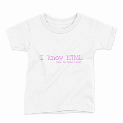 Remera Infantil Manga Corta I KNOW HTML 01 - comprar online