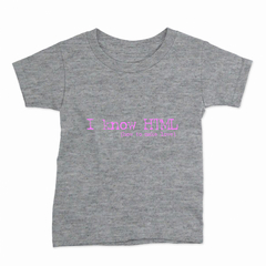 Remera Infantil Manga Corta I KNOW HTML 01 en internet