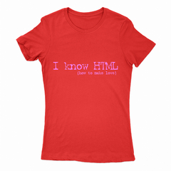 Remera Mujer Manga Corta I KNOW HTML 01 - Wildshirts