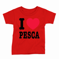 Remera Infantil Manga Corta I LOVE PESCA 01 en internet