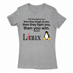 Remera Mujer Manga Corta LINUX 08 en internet