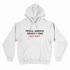 Buzo Canguro Unisex PESCA AMIGOS ASADO VINO 01 - comprar online