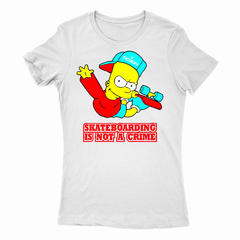 Remera Mujer Manga Corta SIMPSONS BART SKATEBOARDING 01 - Wildshirts